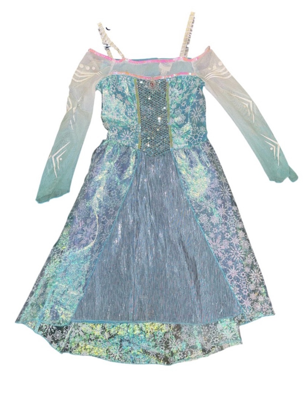 Frozen Elsa Girls' Ice Princess Blue Sparkle Costume Dress Size 4-6